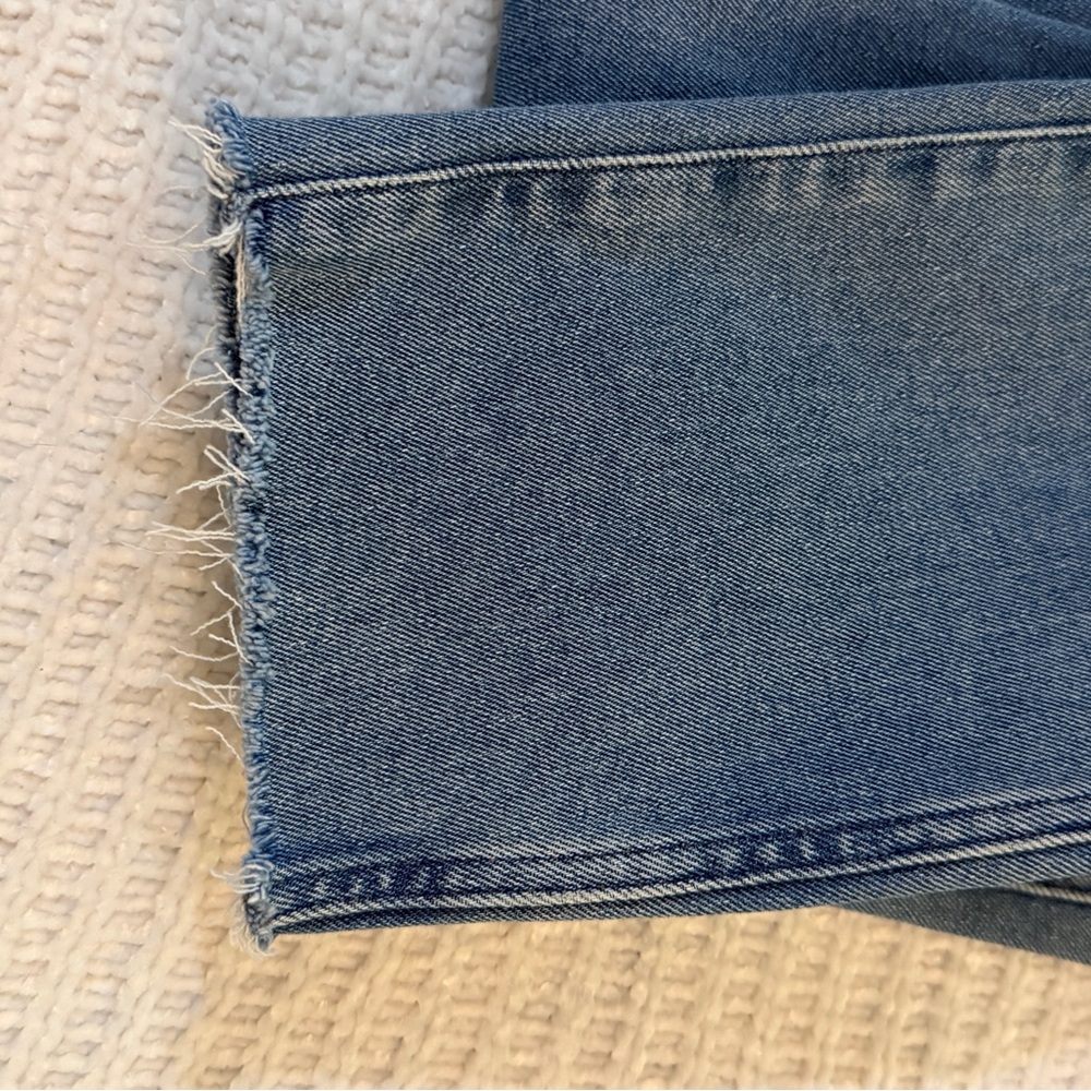 Madewell Roadtripper Stovepipe Jeans | High Rise 27T Tall Raw Hem Blue - Picture 9 of 12
